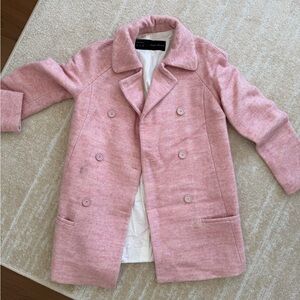 Zara Pink Double-Breasted Coat